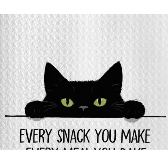Black Cat Hand Towel Kitchen Decor Halloween Decoration Soft Tea Dish Cloth Gift - Picture 4 of 7